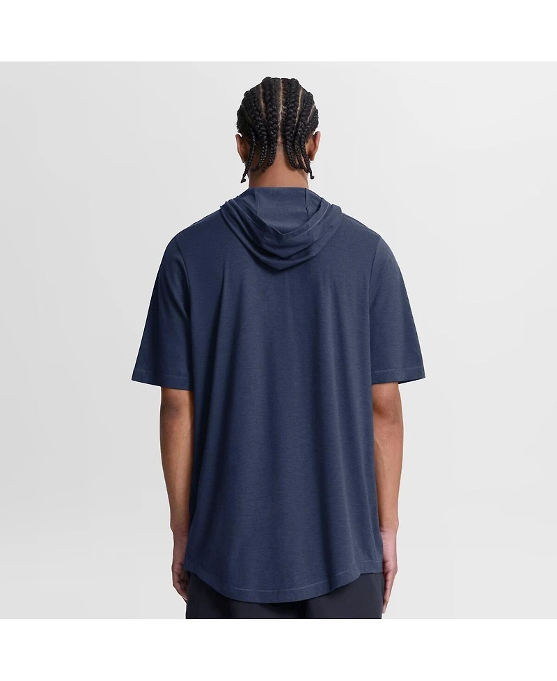 Nike Men's Navy New York Yankees Arched Wordmark Tri-Blend Hooded T-Shirt