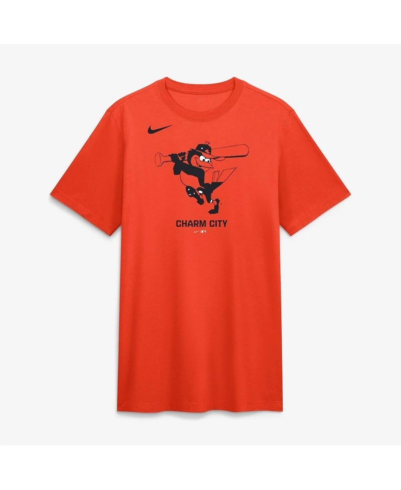 Nike Men's Orange Baltimore Orioles Tri-Blend Logo T-Shirt
