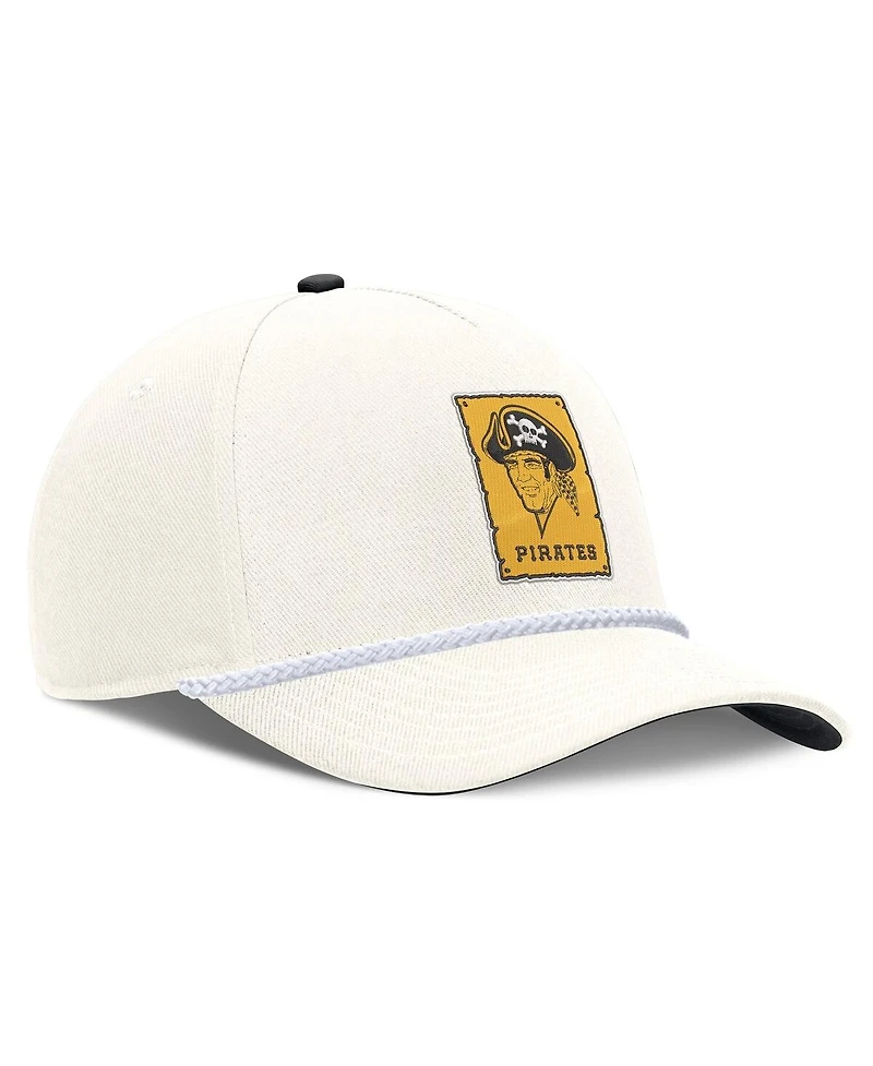 Nike Men's Cream Pittsburgh Pirates Cooperstown Rise Adjustable Hat