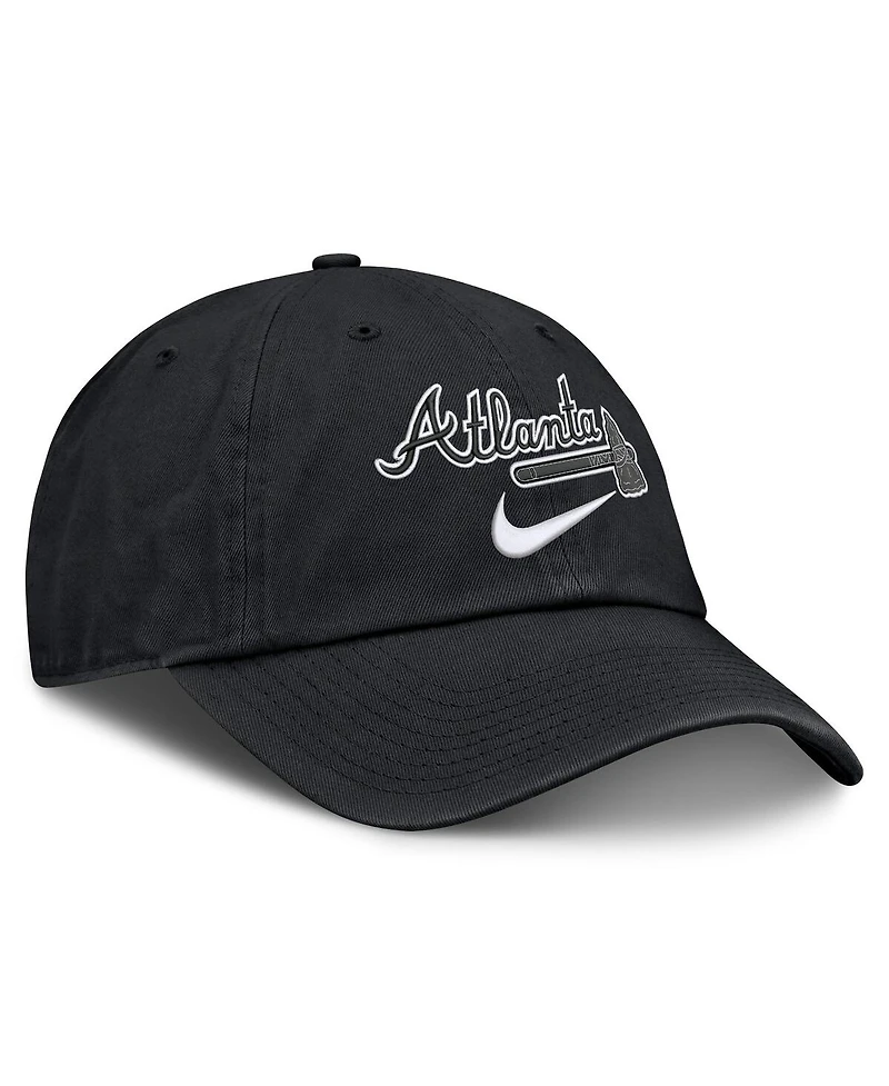 Nike Men's Black Atlanta Braves Primetime Club Adjustable Hat