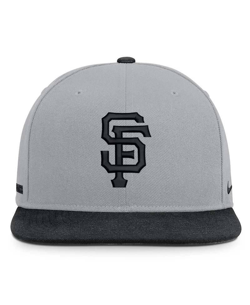 Nike Men's Gray/Black San Francisco Giants Primetime Pro Dri-fit Snapback Hat