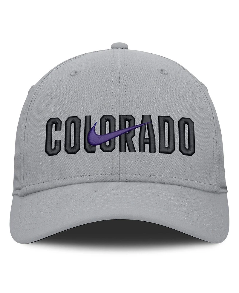 Nike Men's Gray Colorado Rockies Primetime Rise Dri-fit Flex Hat
