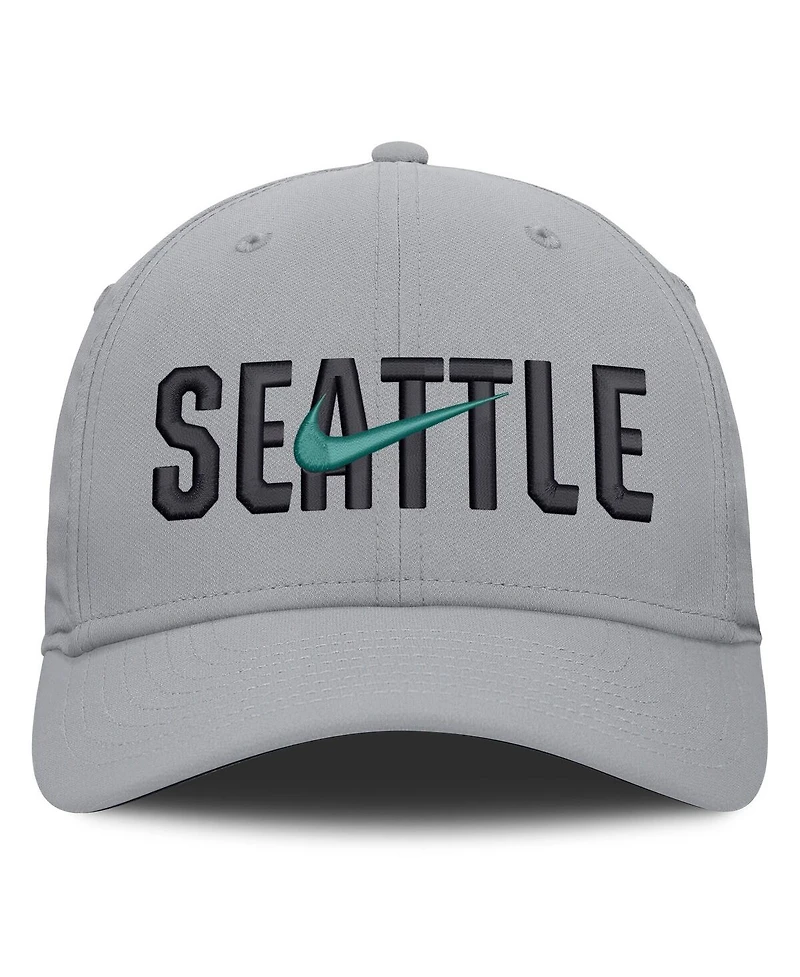 Nike Men's Gray Seattle Mariners Primetime Rise Dri-fit Flex Hat