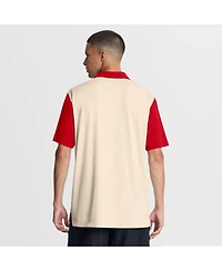Nike Men's Natural/Scarlet Ohio State Buckeyes Vapor Primary Logo Dri-fit Polo Shirt