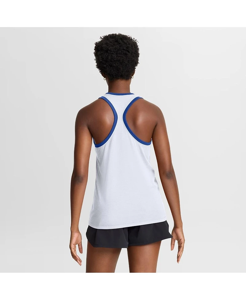 Nike Women's White Duke Blue Devils Uni Name Tri-Blend Dri-fit Tank Top