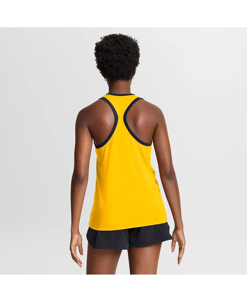 Jordan Women's Maize Michigan Wolverines Uni Name Tri-Blend Dri-fit Racerback Tank Top