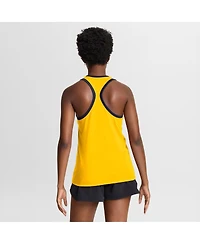 Jordan Women's Maize Michigan Wolverines Uni Name Tri-Blend Dri-fit Racerback Tank Top
