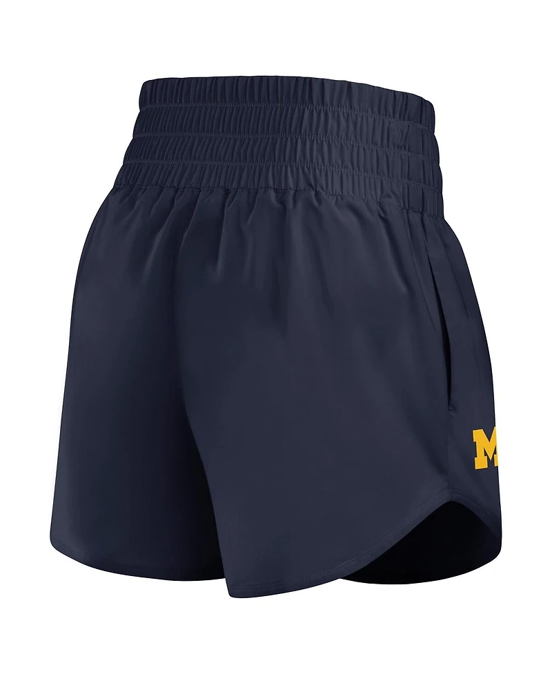 Jordan Women's Navy Michigan Wolverines Performance One Dri-fit High-Rise Shorts