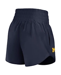 Jordan Women's Navy Michigan Wolverines Performance One Dri-fit High-Rise Shorts