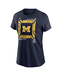 Jordan Women's Navy Michigan Wolverines 2026 Ncaa Men's Basketball National Champions Square Celebration T-Shirt