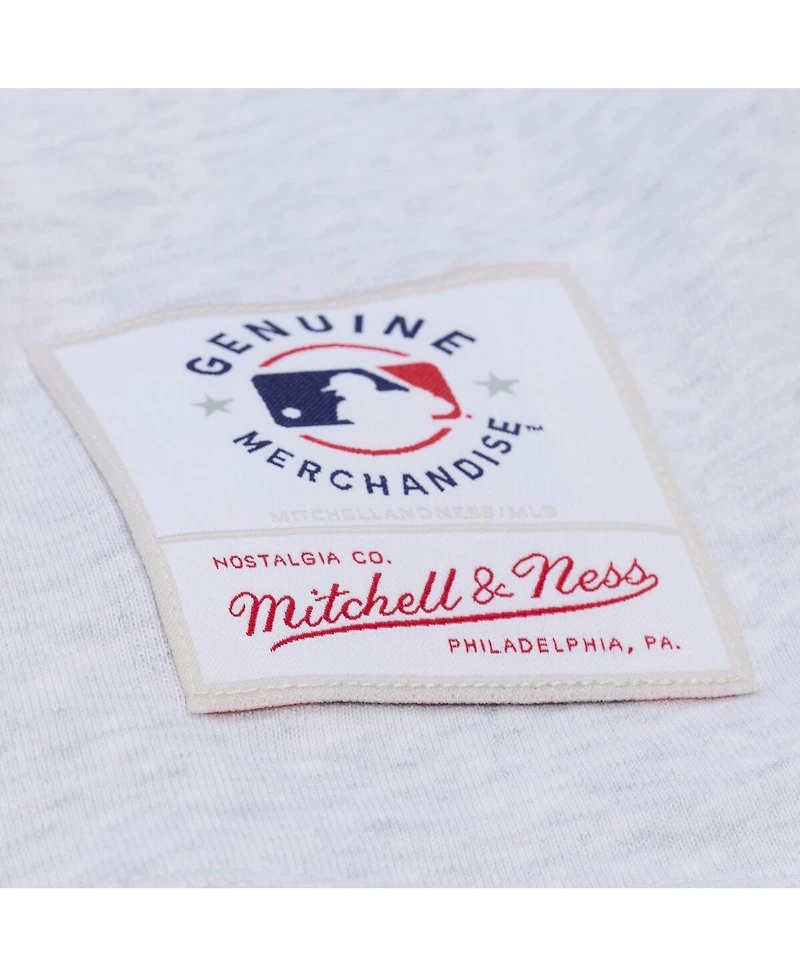 Mitchell & Ness Women's Heather Gray Philadelphia Phillies Script Cropped Boxy T-Shirt
