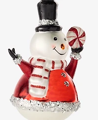 Holiday Lane Christmas Cheer Snowman Holding Candy Ornament, Macy's Exclusive