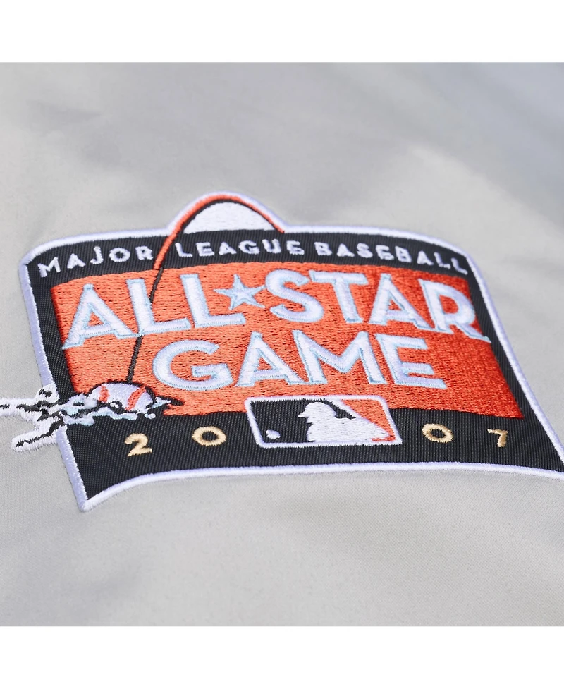 Mitchell & Ness Men's Gray San Francisco Giants Thunderstorm Head Coach Lightweight Satin Full-Snap Jacket