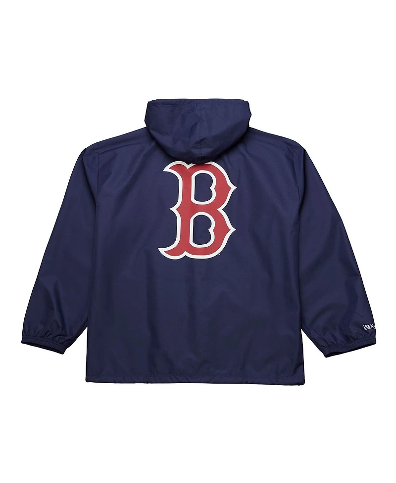Mitchell & Ness Men's Navy Boston Red Sox Full-Snap Hooded Coaches Jacket