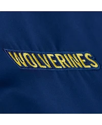 Mitchell & Ness Men's Navy Michigan Wolverines Double Clutch Lightweight Satin Full-Snap Jacket