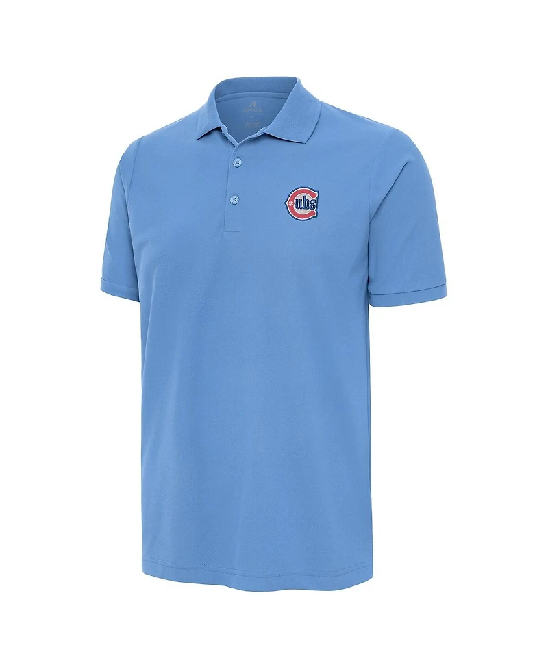 Antigua Men's Powder Blue Chicago Cubs Alternate Logo Legacy Pique Polo Shirt