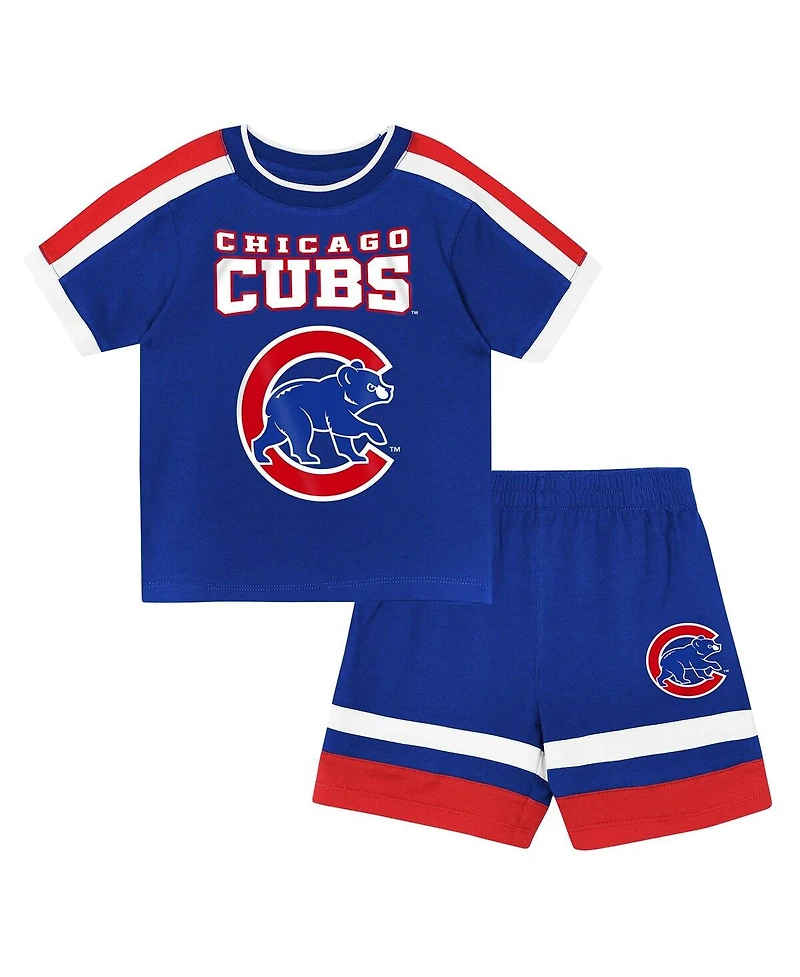 Outerstuff Toddler 2-Piece Royal Chicago Cubs Ground Ball T-Shirt and Shorts Set