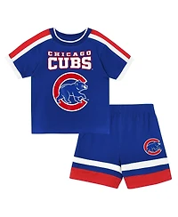 Outerstuff Toddler 2-Piece Royal Chicago Cubs Ground Ball T-Shirt and Shorts Set
