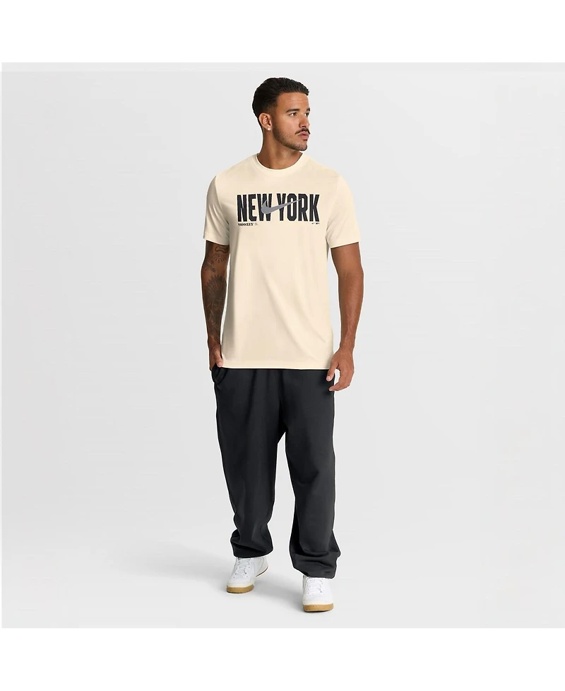 Nike Men's Cream New York Yankees Swoosh Legend Dri-fit T-Shirt