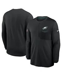 Nike Men's Black Philadelphia Eagles Sideline Coaches Uv Dri-fit Long Sleeve T-Shirt