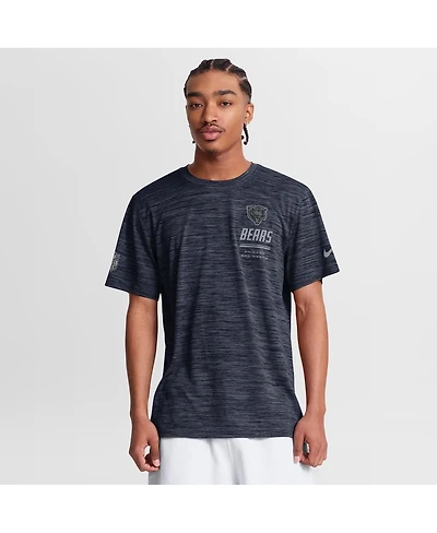 Nike Men's Navy Chicago Bears Sideline Double Covered Dri-fit Velocity T-Shirt