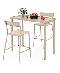 Slickblue Outdoor Bar Set 3 Piece with Tall Table and Armless Chairs