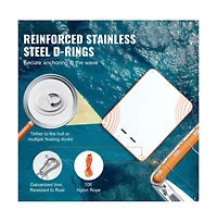 Sugift Inflatable Floating Dock 10x8 ft Non-Slip Pvc Water Mat with Ladder Carry Bag