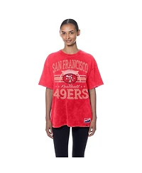 New Era Women's Scarlet San Francisco 49ers Throwback Oversized T-Shirt