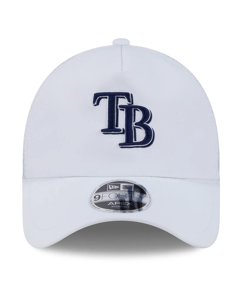 New Era Men's White Tampa Bay Rays 2026 Batting Practice Apex 9FORTY Adjustable Trucker Hat