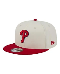 New Era Men's Cream/Red Philadelphia Phillies Localized 9FIFTY Snapback Hat