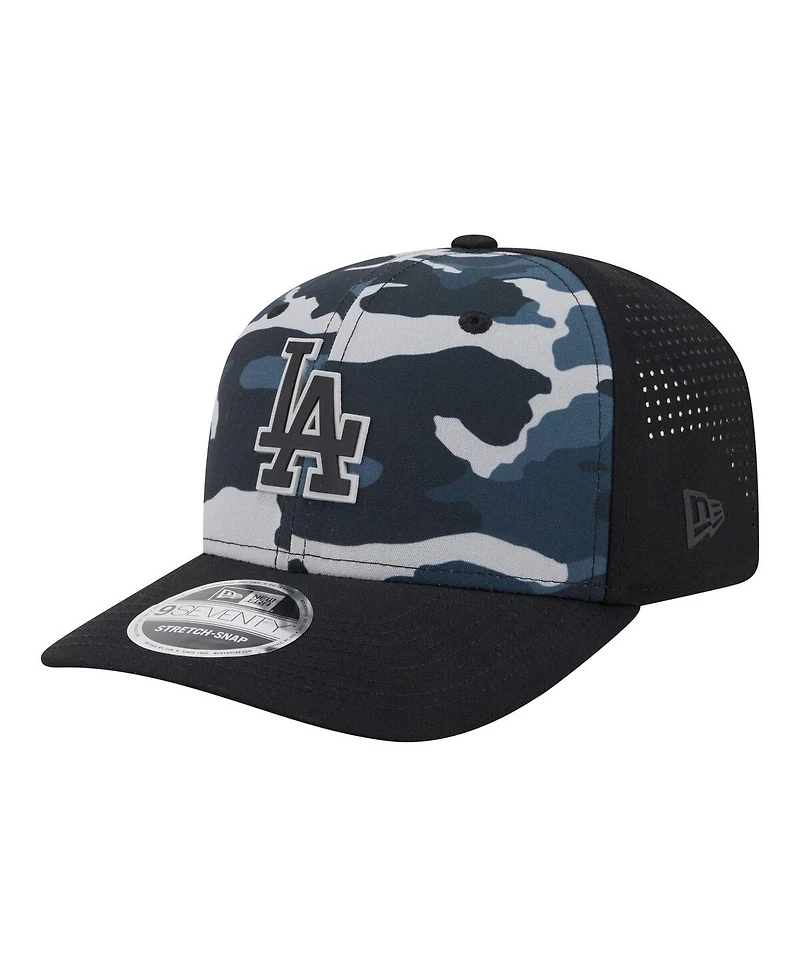 New Era Men's Black Los Angeles Dodgers Tonal Camo 9SEVENTY Stretch-Snap Hat