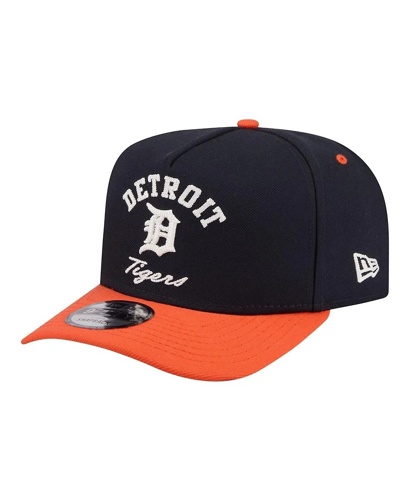 New Era Men's Navy/Orange Detroit Tigers Arched A-Frame 9FIFTY Adjustable Hat