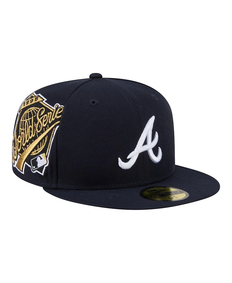 New Era Men's Navy Atlanta Braves Hidden Hit 59FIFTY Fitted Hat