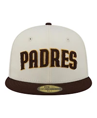 New Era Men's Cream San Diego Padres Two-Tone Stitch 59FIFTY Fitted Hat