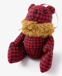 Holiday Lane Cozy Cabin Plaid Bear Ornament, Macy's Exclusive