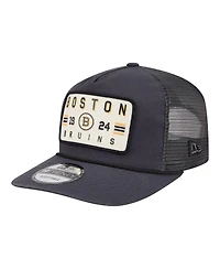 New Era Men's Charcoal Boston Bruins Washed Patch 19TWENTY Trucker Adjustable Hat