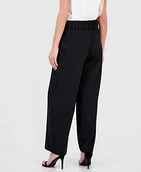 Anne Klein Women's Pull-On High-Rise Pleated Pants