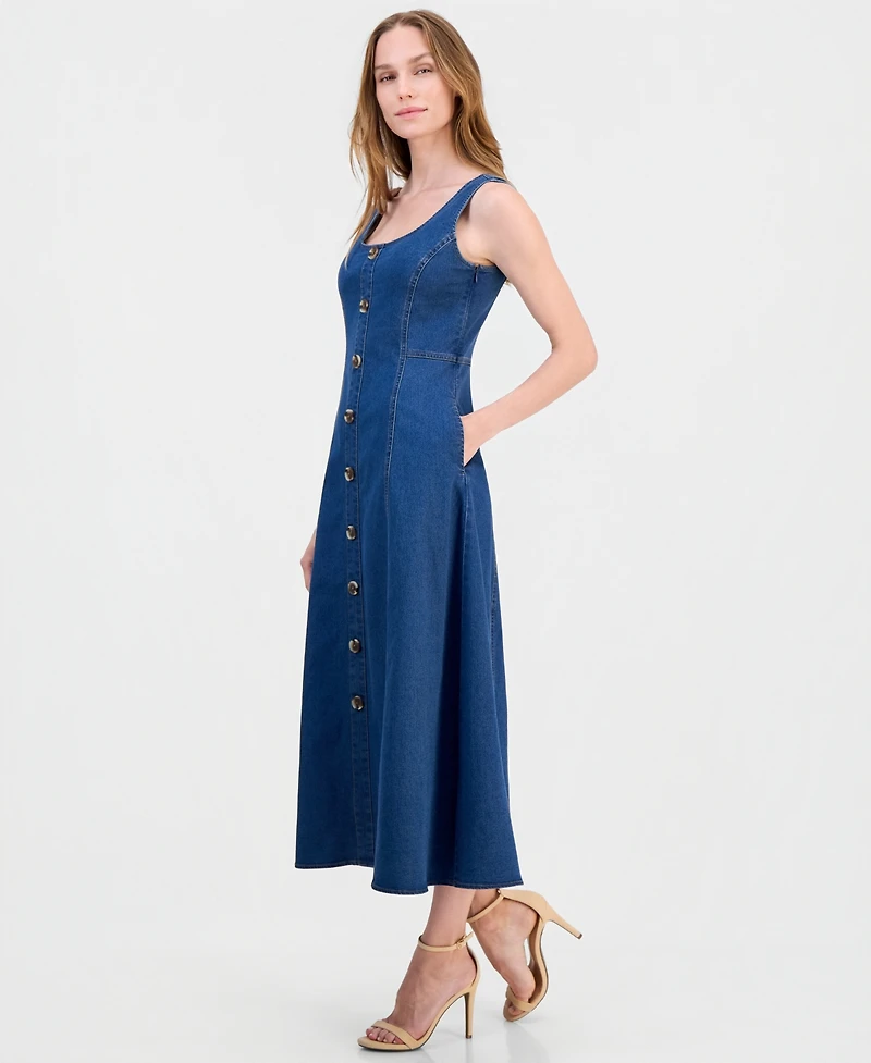 Anne Klein Women's Sleeveless Button-Front Dress