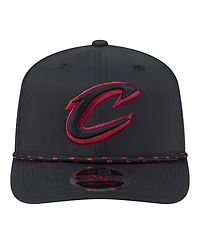 New Era Men's Black Cleveland Cavaliers Sport Rope Vented Stretch-Snap 9SEVENTY Hat