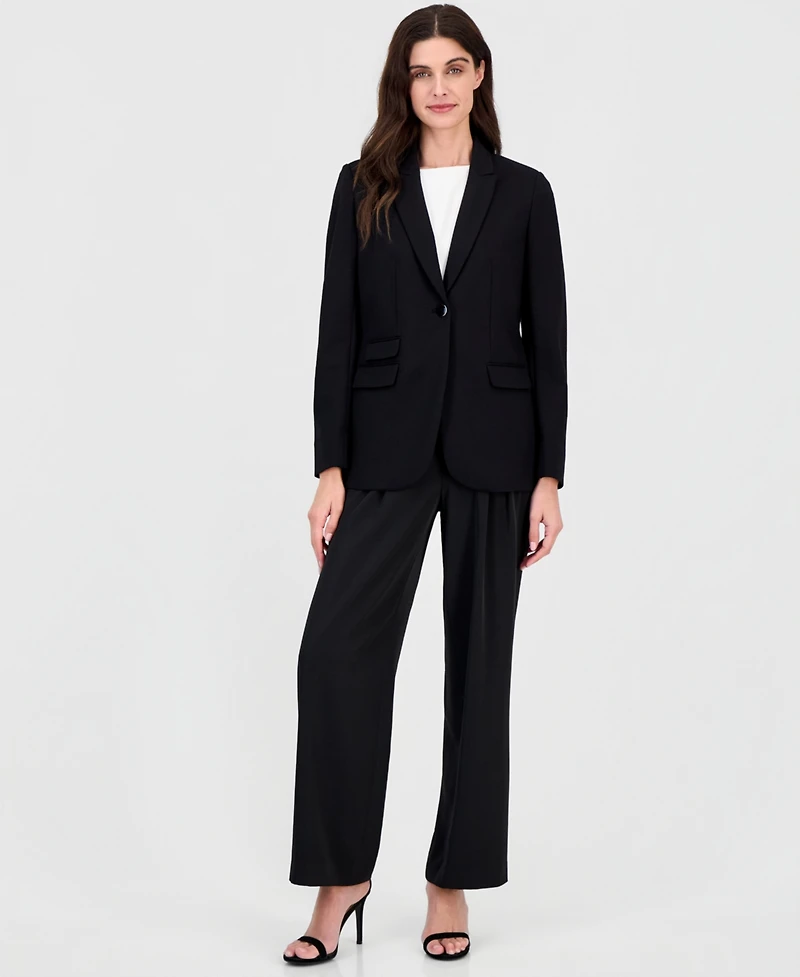 Anne Klein Women's Triple-Pocket One-Button Jacket