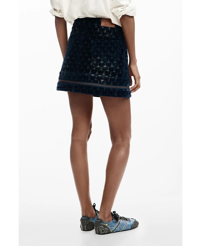 Desigual Women's Denim Jacquard Skirt