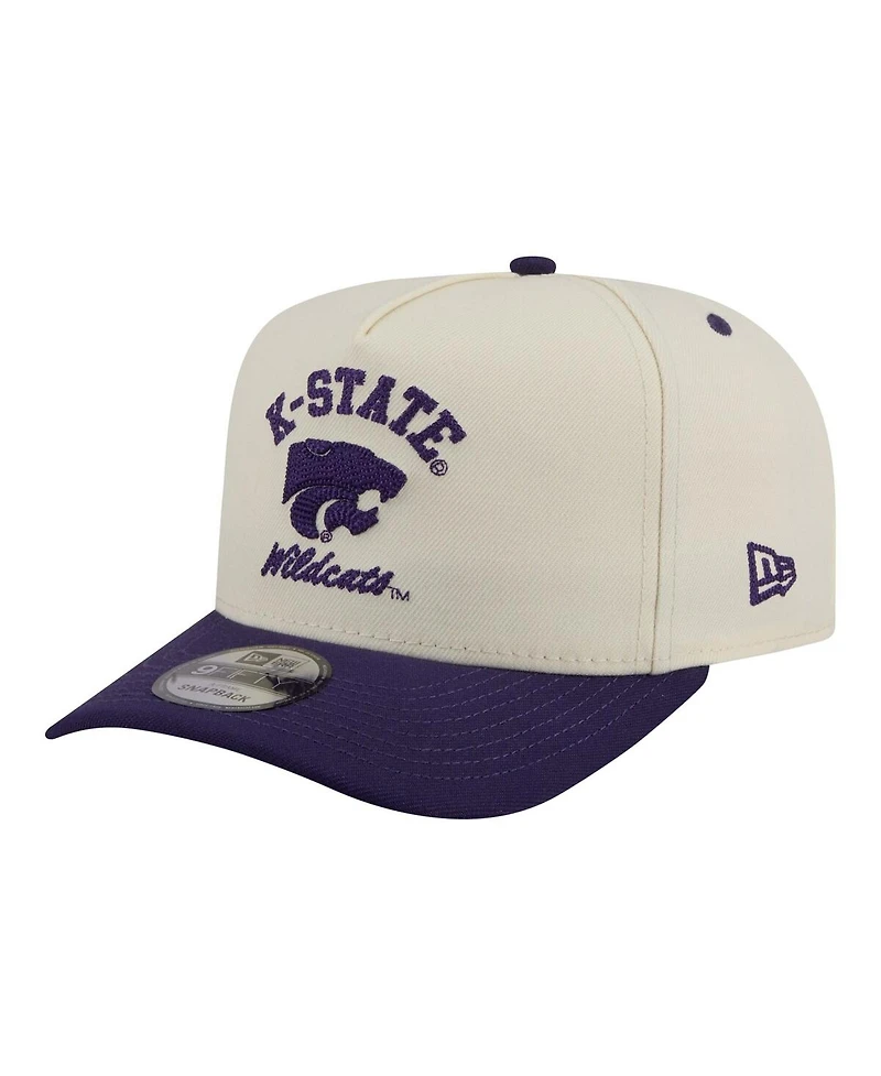 New Era Men's Cream/Purple Kansas State Wildcats Two-Tone Arched 9FIFTY Snapback Hat