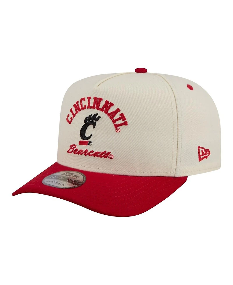 New Era Men's Cream/Red Cincinnati Bearcats Two-Tone Arched 9FIFTY Snapback Hat