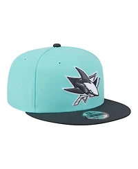 New Era Men's Turquoise/Charcoal San Jose Sharks Two-Tone Color Pack 9FIFTY Snapback Hat