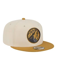 New Era Men's Cream/Tan Minnesota Timberwolves Two-Tone Color Pack 9FIFTY Snapback Hat