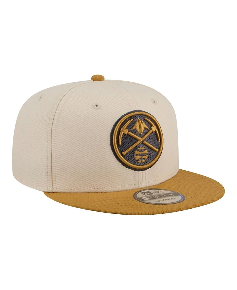 New Era Men's Cream/Tan Denver Nuggets Two-Tone Color Pack 9FIFTY Snapback Hat