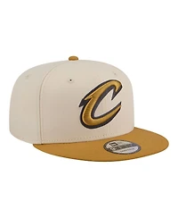 New Era Men's Cream/Tan Cleveland Cavaliers Two-Tone Color Pack 9FIFTY Snapback Hat
