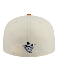 New Era Men's Cream/Texas Orange Texas Longhorns Two-Tone Script 59FIFTY Fitted Hat