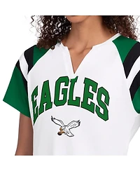 Starter Women's White Philadelphia Eagles Game On Notch Neck T-Shirt