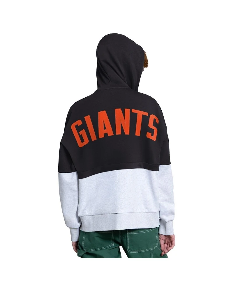 Starter Women's Black/Heather Gray San Francisco Giants Wishbone Full-Zip Hoodie
